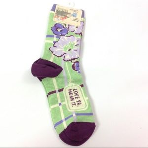 Blue Q Accessories - Blue Q Love Ya Mean It Crew Socks 5-10 Blue Q Accessories - Blue Q Love Ya Mean It Crew Socks 5-10